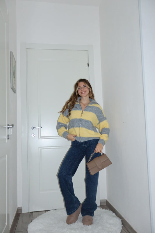 Maglioncino cardigan lana con zip