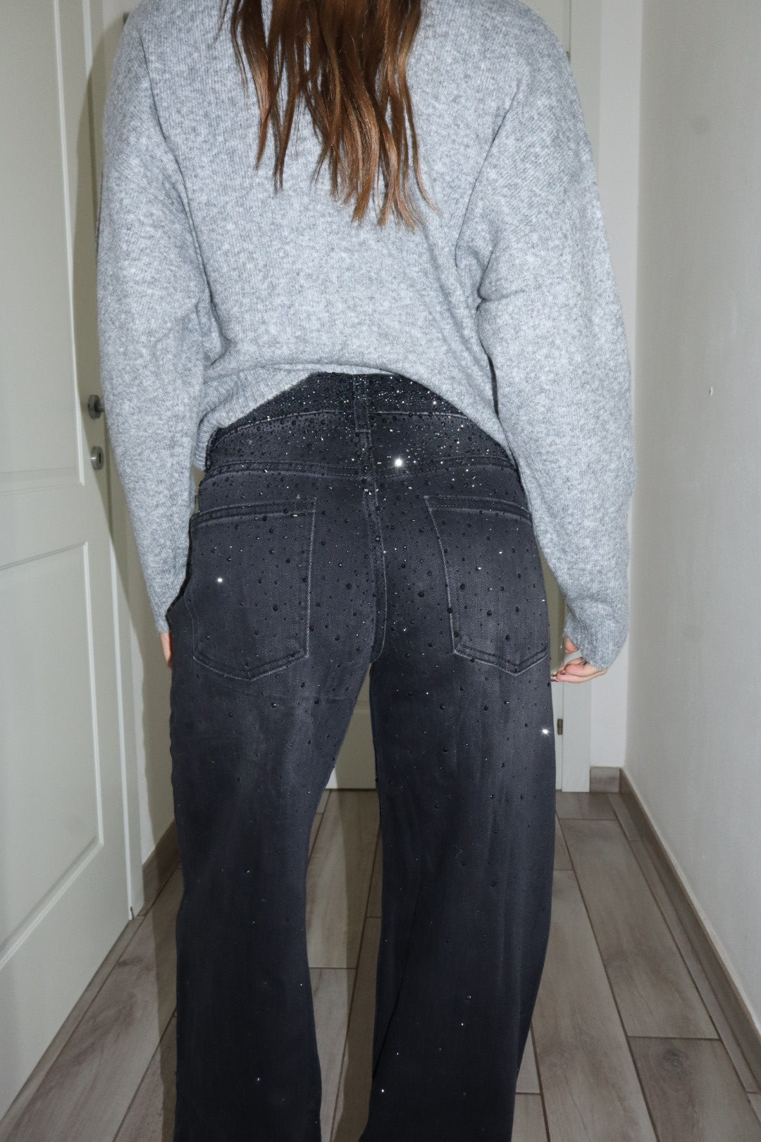 Jeans pioggia Shine black L