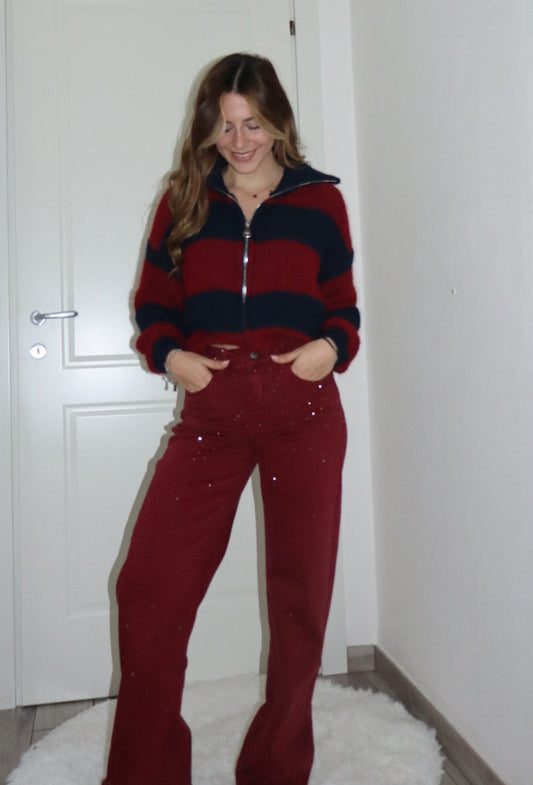 Jeans bordò Shine modellante