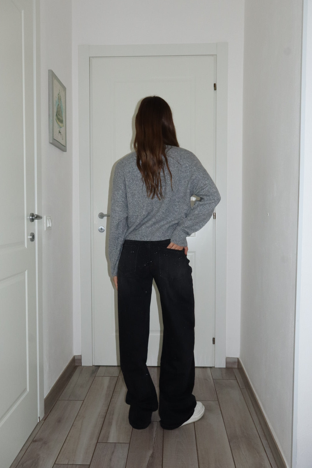 Jeans pioggia Shine black L