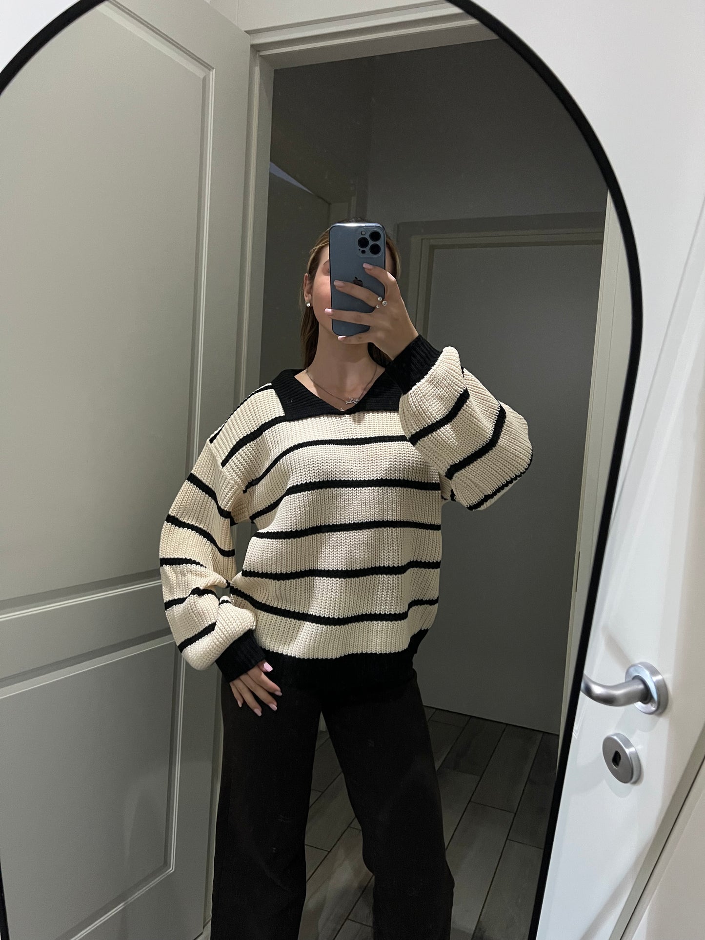 Maglioncino righe con colletto UNISEX