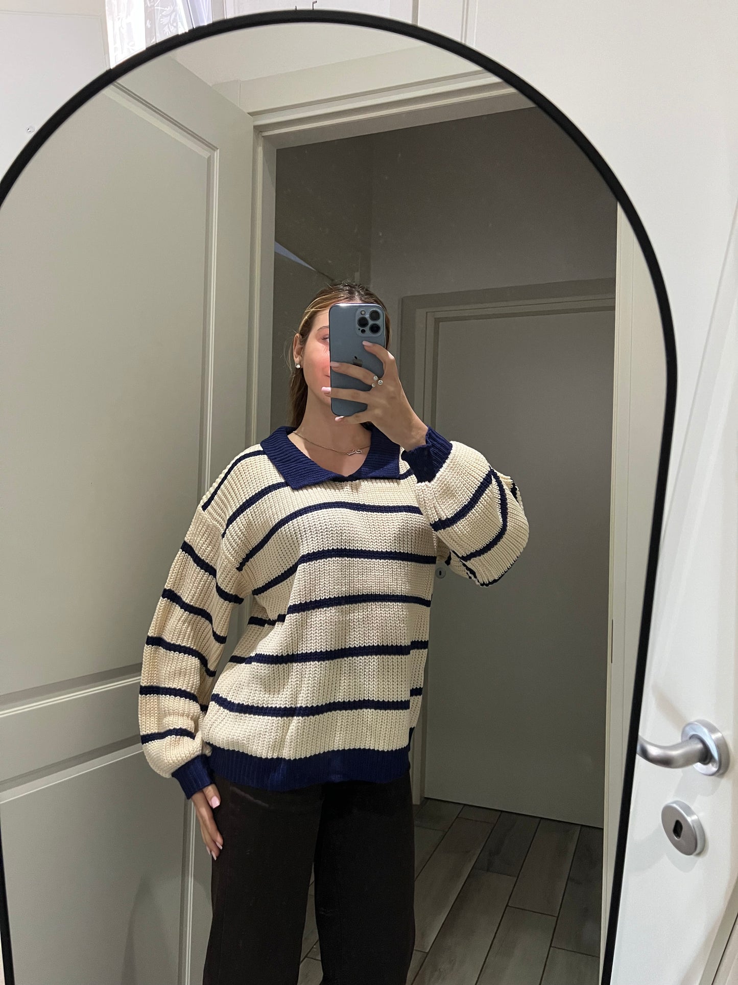 Maglioncino righe con colletto UNISEX