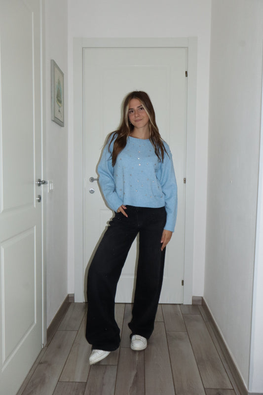 Jeans pioggia Shine black L